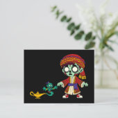 Zombie Aladdin & Zombie Genie Briefkaart (Staand voorkant)