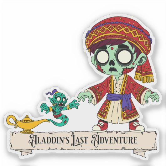 Zombie Aladdin & Zombie Genie Sticker (Voorkant)