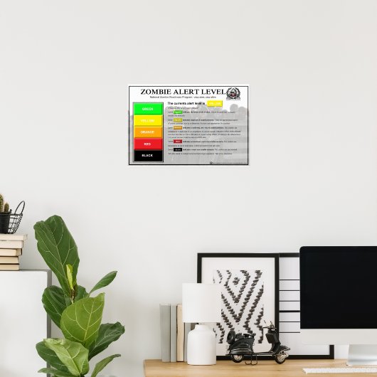 Zombie Alert Level Poster (Thuiskantoor)