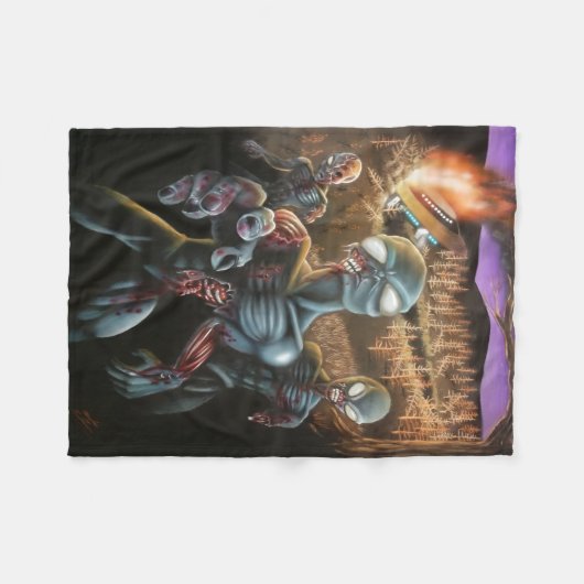 Zombie Aliens Fleece Deken (Voorkant (Horizontaal))
