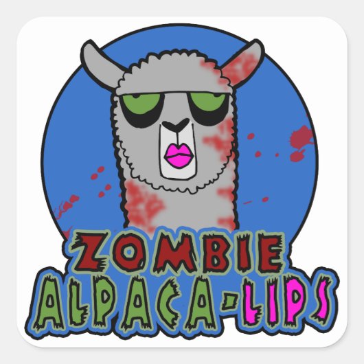 Zombie Alpaca-lippen Sticker (Voorkant)
