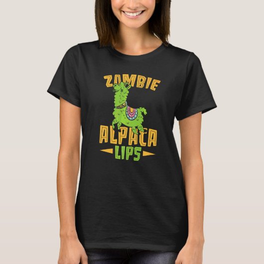 Zombie Alpacalips Lama Alpaca Fluisteraar T-shirt (Voorkant)
