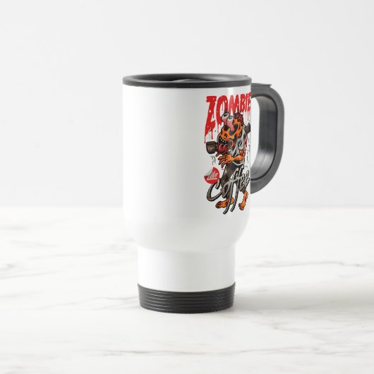 Zombie als koffie reisbeker (Voorkant rechts)