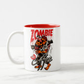 Zombie als koffie tweekleurige koffiemok (Links)