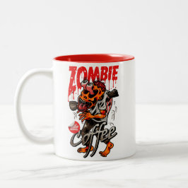 Zombie als koffie tweekleurige koffiemok