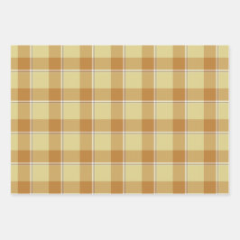 Zombie and Copper Plaid Tan Beige Inpakpapier Vel