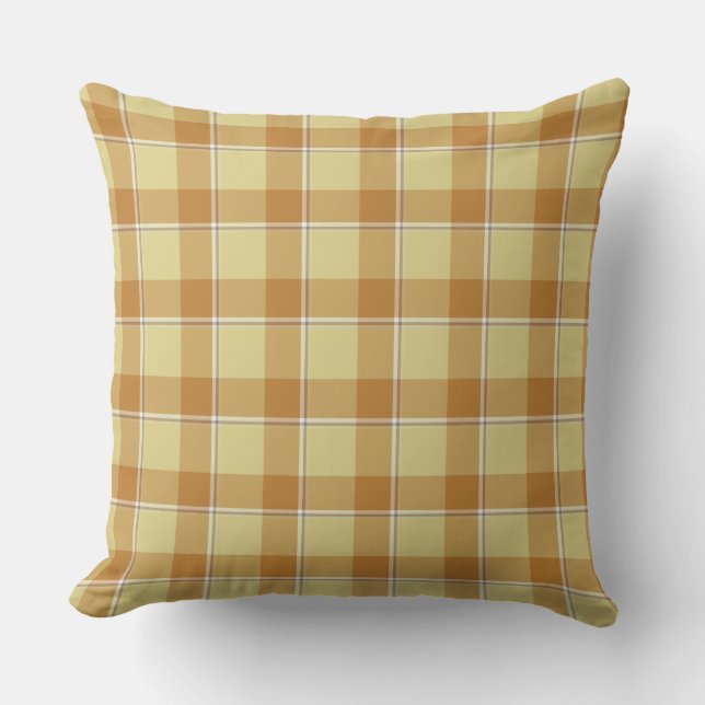 Zombie and Copper Plaid Tan Beige Kussen (Voorkant)