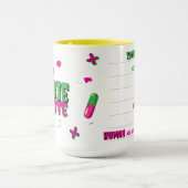 Zombie-antidotum. Ssst. Zombie naar menselijke ind Mok (Midden)