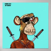 Zombie Ape Ninja #2850 NFT Poster (Voorkant)