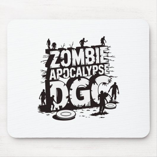 Zombie Apocalyps Dgc Grappige Disc Golf Zombie Lie Muismat (Voorkant)