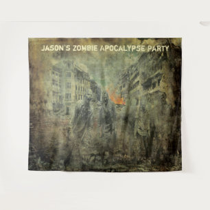 Zombie Apocalyps Feest Foto Achtergrond Muur Decor Wandkleed