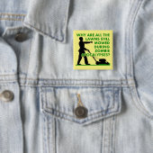 Zombie Apocalyps Grasmaaien Grappige Badge Knop Vierkante Button 5,1 Cm (In situ)