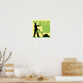 Zombie Apocalyps Grasmaaien Grappige Poster Bord (Keuken)