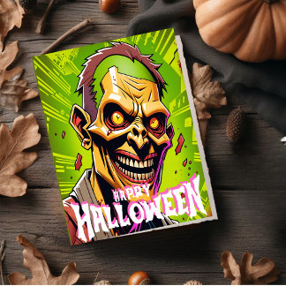 Zombie Apocalyps Halloween. Feestdagenkaart