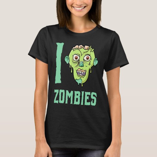 Zombie Apocalyps  Ik Hart Zombies T-shirt (Voorkant)
