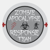 Zombie apocalyps-responsteam ronde sticker (Voorkant)