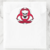 Zombie Apocalyps rw Ovale Sticker (Tas)