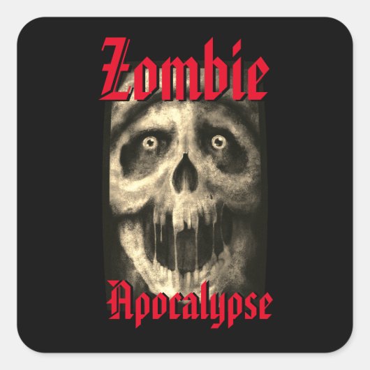 Zombie Apocalypse 2 Vierkante Sticker (Voorkant)