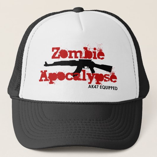 Zombie Apocalypse AK47 Uitgerust Trucker Pet (Voorkant)