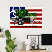 Zombie Apocalypse America Poster (Thuiskantoor)
