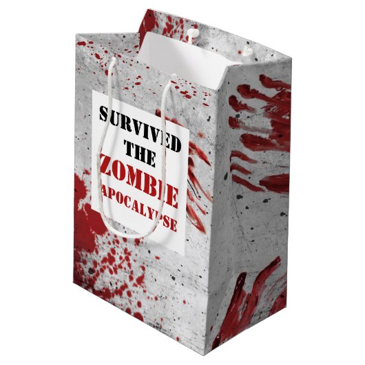Zombie Apocalypse Bloed Gift Bag Medium Cadeauzakje (Achterkant Gekanteld)