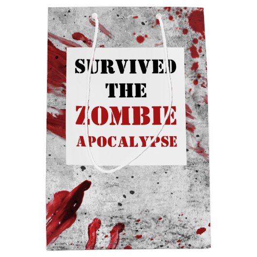 Zombie Apocalypse Bloed Gift Bag Medium Cadeauzakje (Voorkant)