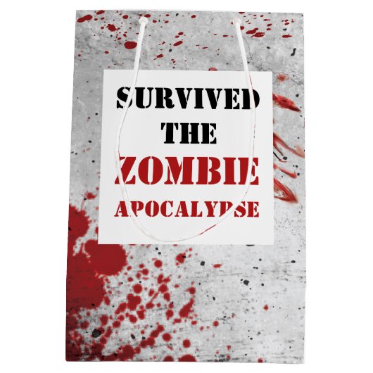 Zombie Apocalypse Bloed Gift Bag Medium Cadeauzakje (Achterkant)