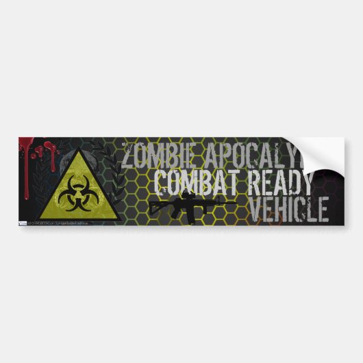 Zombie Apocalypse Combat Ready Vehicle Sticker (Voorkant)