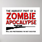 Zombie Apocalypse Excited Funny Poster (Voorkant)