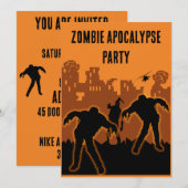 Zombie Apocalypse Feest Uitnodiging (Voorkant / Achterkant)