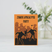 Zombie Apocalypse Feest Uitnodiging Briefkaart (Staand voorkant)