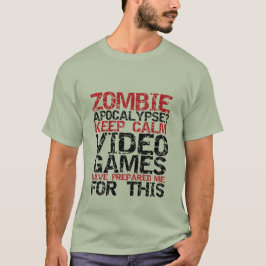 Zombie Apocalypse Gamers Keep Calm Funny T shirt