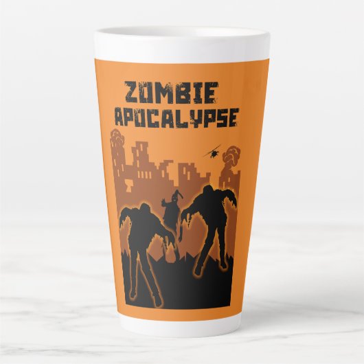 Zombie Apocalypse geschenken Latte Mok (Voorkant)