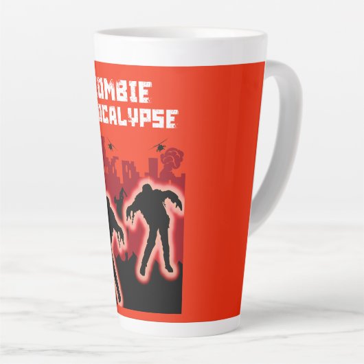 Zombie Apocalypse geschenken Latte Mok (Rechterhoek)