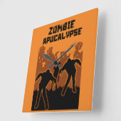 Zombie Apocalypse geschenken Vierkante Klok (Hoek)