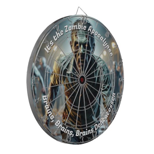 Zombie Apocalypse griezelig grappig Dartbord (Voorkant Links)