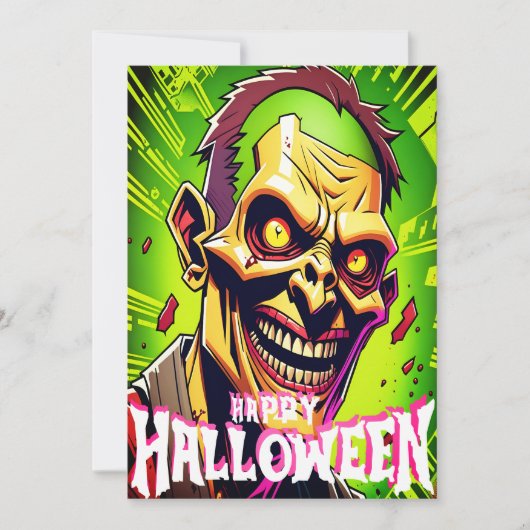 Zombie Apocalypse Halloween. Feestdagenkaart (Voorkant)