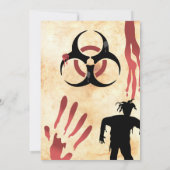 Zombie apocalypse Halloween Party Kaart (Achterkant)