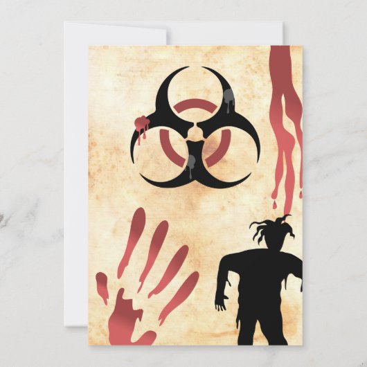 Zombie apocalypse Halloween Party Kaart (Achterkant)