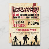 Zombie apocalypse Halloween Party Kaart (Voorkant / Achterkant)