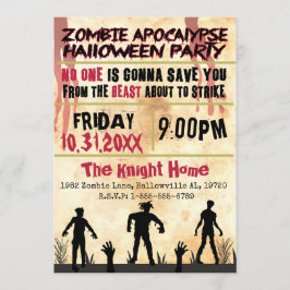 Zombie apocalypse Halloween Party Kaart