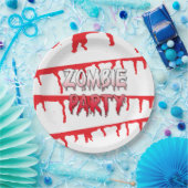 Zombie Apocalypse Halloween Party Papieren Bordje (Feest)