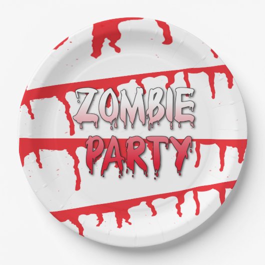 Zombie Apocalypse Halloween Party Papieren Bordje (Voorkant)