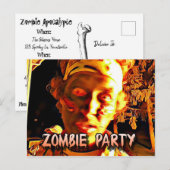 Zombie Apocalypse Halloween Party uitnodiging (Voorkant / Achterkant)
