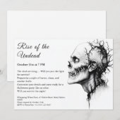 Zombie Apocalypse Halloween Undead Party Alert Kaart (Voorkant / Achterkant)