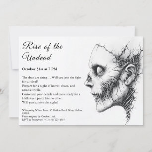 Zombie Apocalypse Halloween Undead Party Alert Kaart