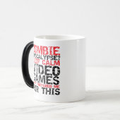 Zombie Apocalypse Keep Calm Gamers Funny Mug Magische Mok (Voorkant links)
