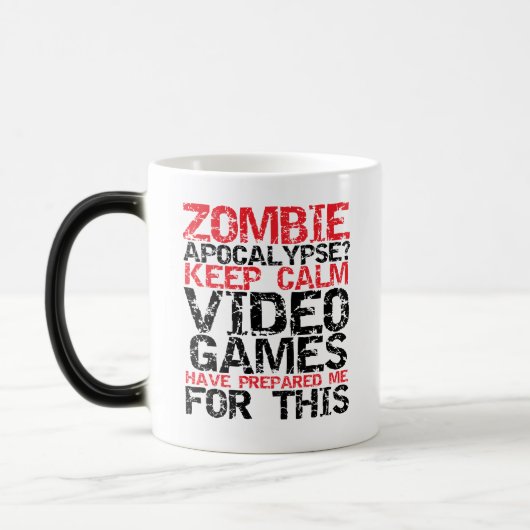 Zombie Apocalypse Keep Calm Gamers Funny Mug Magische Mok (Links)