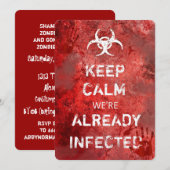 Zombie Apocalypse Keep Calm Halloween Invitation Kaart (Voorkant / Achterkant)
