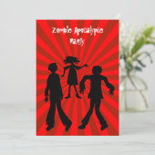 Zombie Apocalypse Kids Verjaardagsfeest Kaart (Staand voorkant)